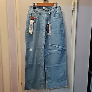Wax Jean Light Blue Flare Wide-Leg Jeans